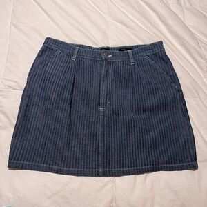 Cowboy Country Lee High Rise Herringbone Dark Blue Cotton Mini Skirt Size 32